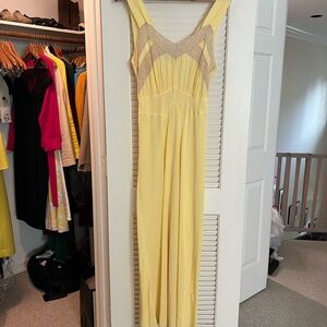 Elegant vintage butter Yellow Slip Dress